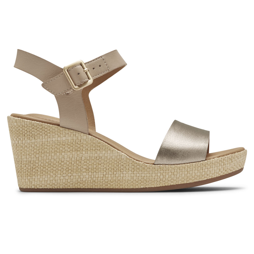 Rockport Sandaler Dame Sølv - Lyla Ankle-Strap - DURA74981